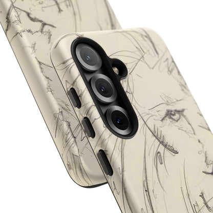 Flowing Lion Sketch phone case | Wildlife Art | Tough Cases
