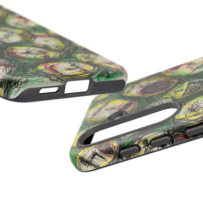 Abstract Sanity Faces Phone Case | Expressionist Face Art | Tough Case