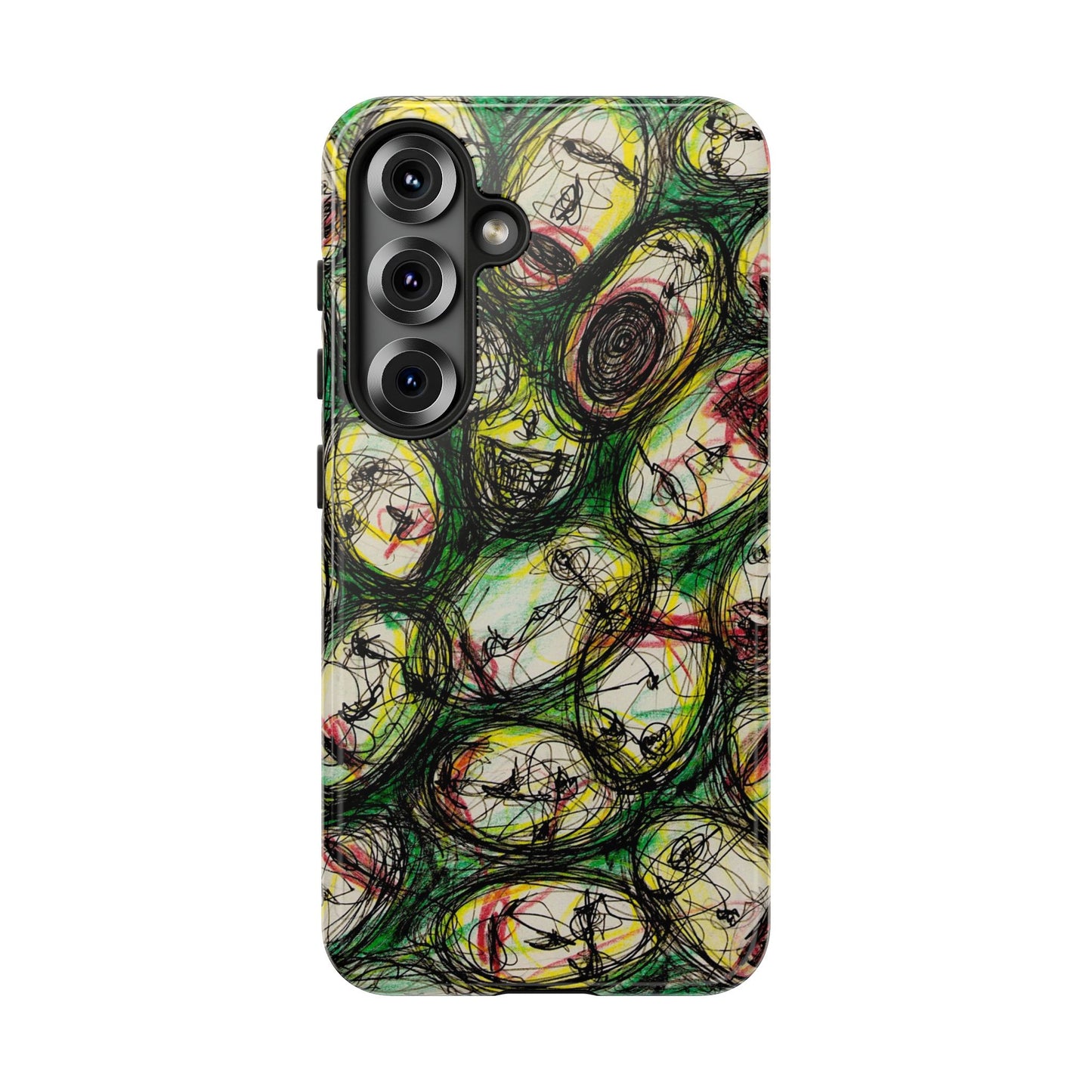 Abstract Sanity Faces Phone Case | Expressionist Face Art | Tough Case