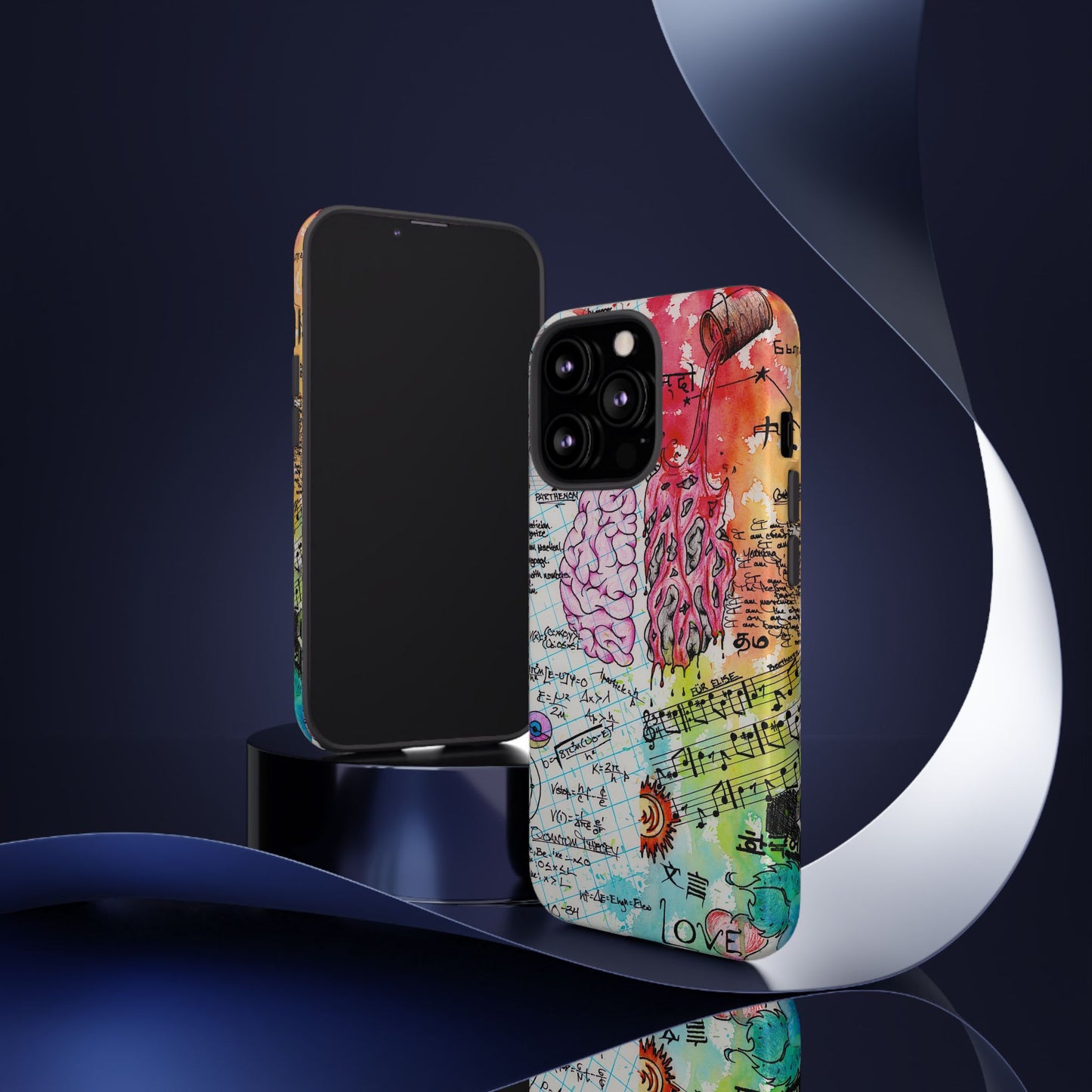 Brain Hemispheres Collage Phone Case | Tough Cases | Abstract Art Phone Case