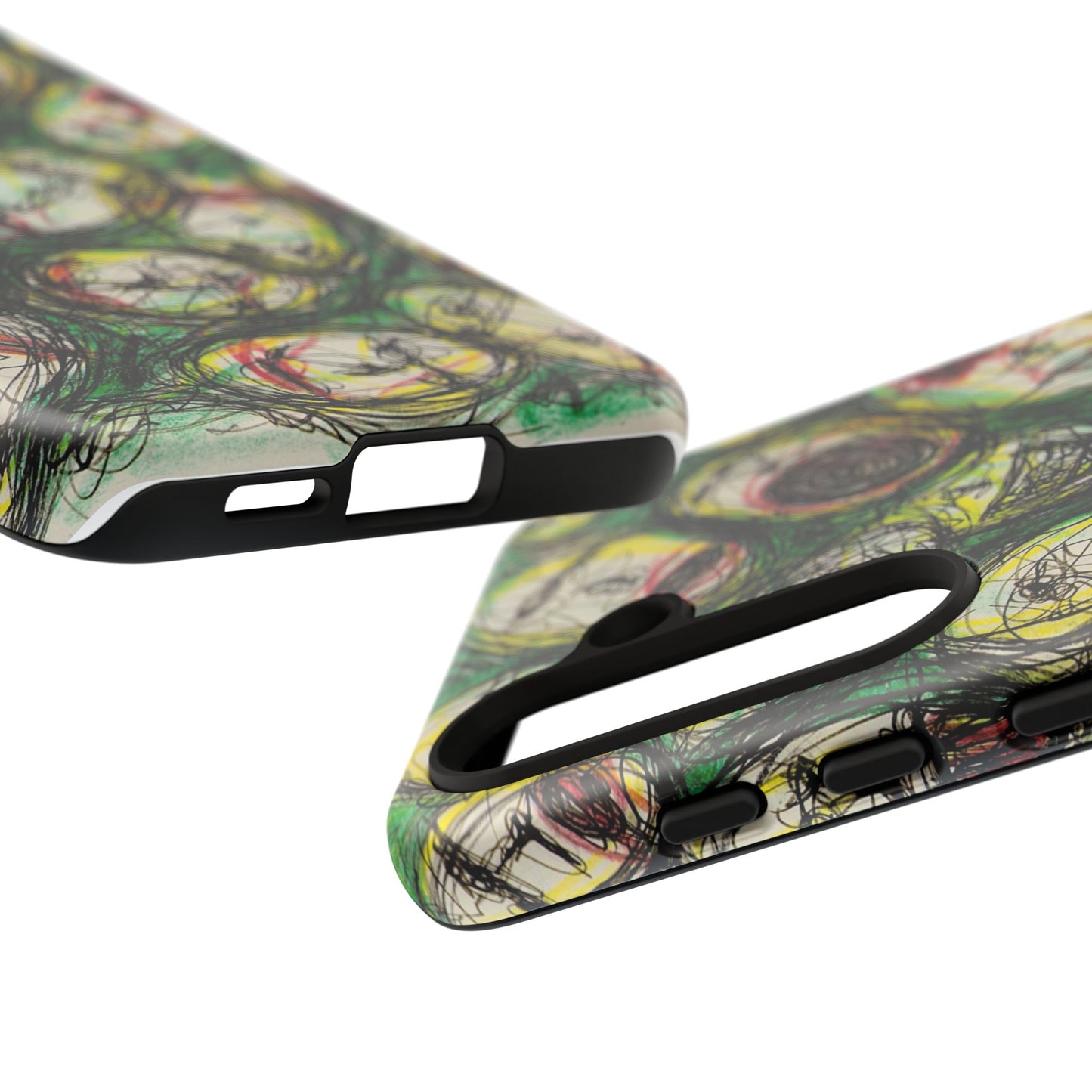 Abstract Sanity Faces Phone Case | Expressionist Face Art | Tough Case
