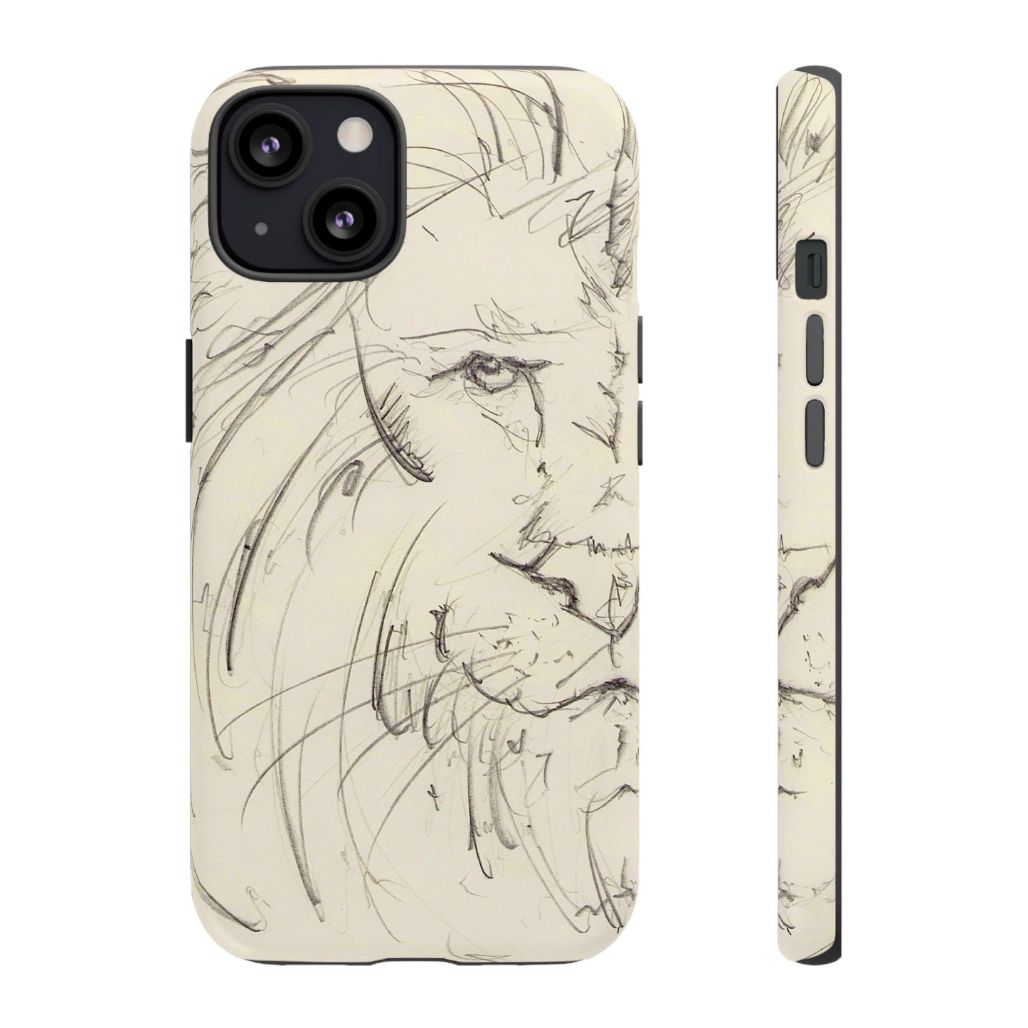 Flowing Lion Sketch phone case | Wildlife Art | Tough Cases