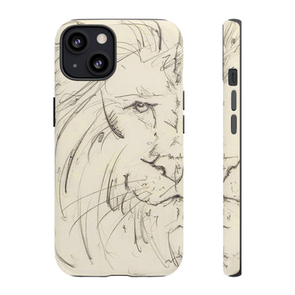 Flowing Lion Sketch phone case | Wildlife Art | Tough Cases