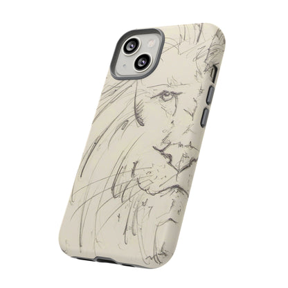 Flowing Lion Sketch phone case | Wildlife Art | Tough Cases