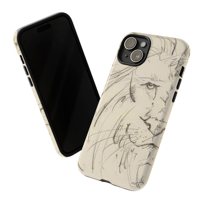 Flowing Lion Sketch phone case | Wildlife Art | Tough Cases