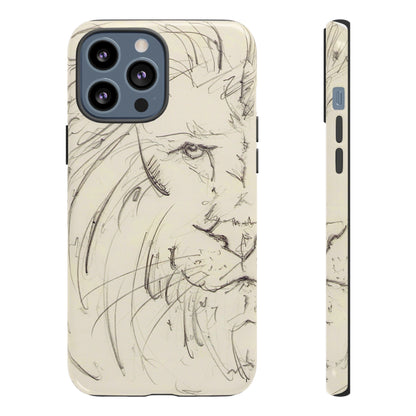 Flowing Lion Sketch phone case | Wildlife Art | Tough Cases