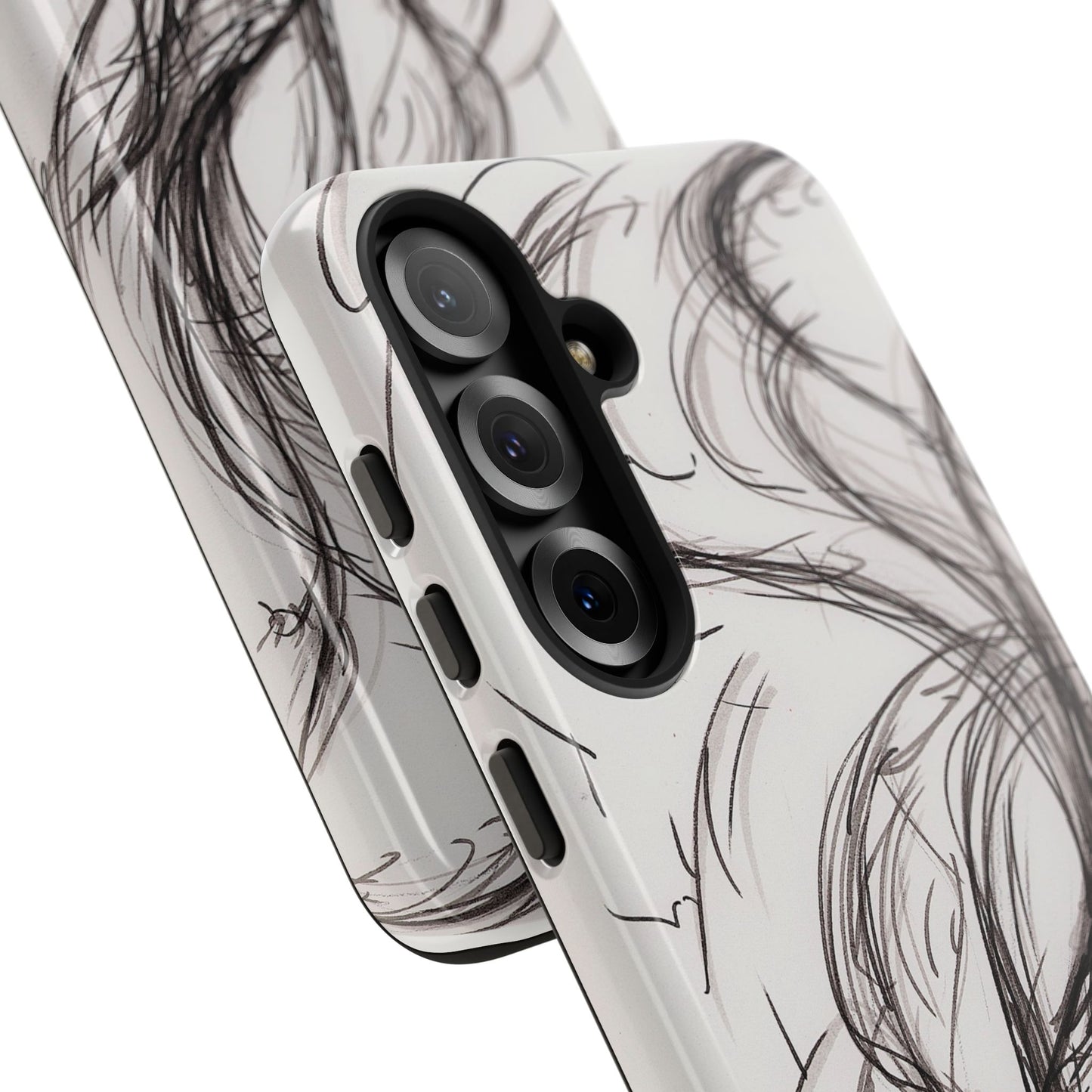 Smokey Ink Koi phone case | abstract koi sketch, smoky ink illustration