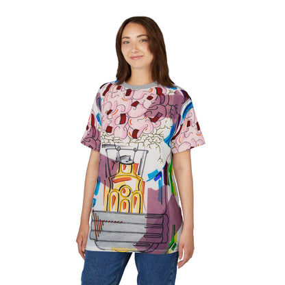 Head Light Illustration Tee | All-Over Print Cut & Sew Shirt