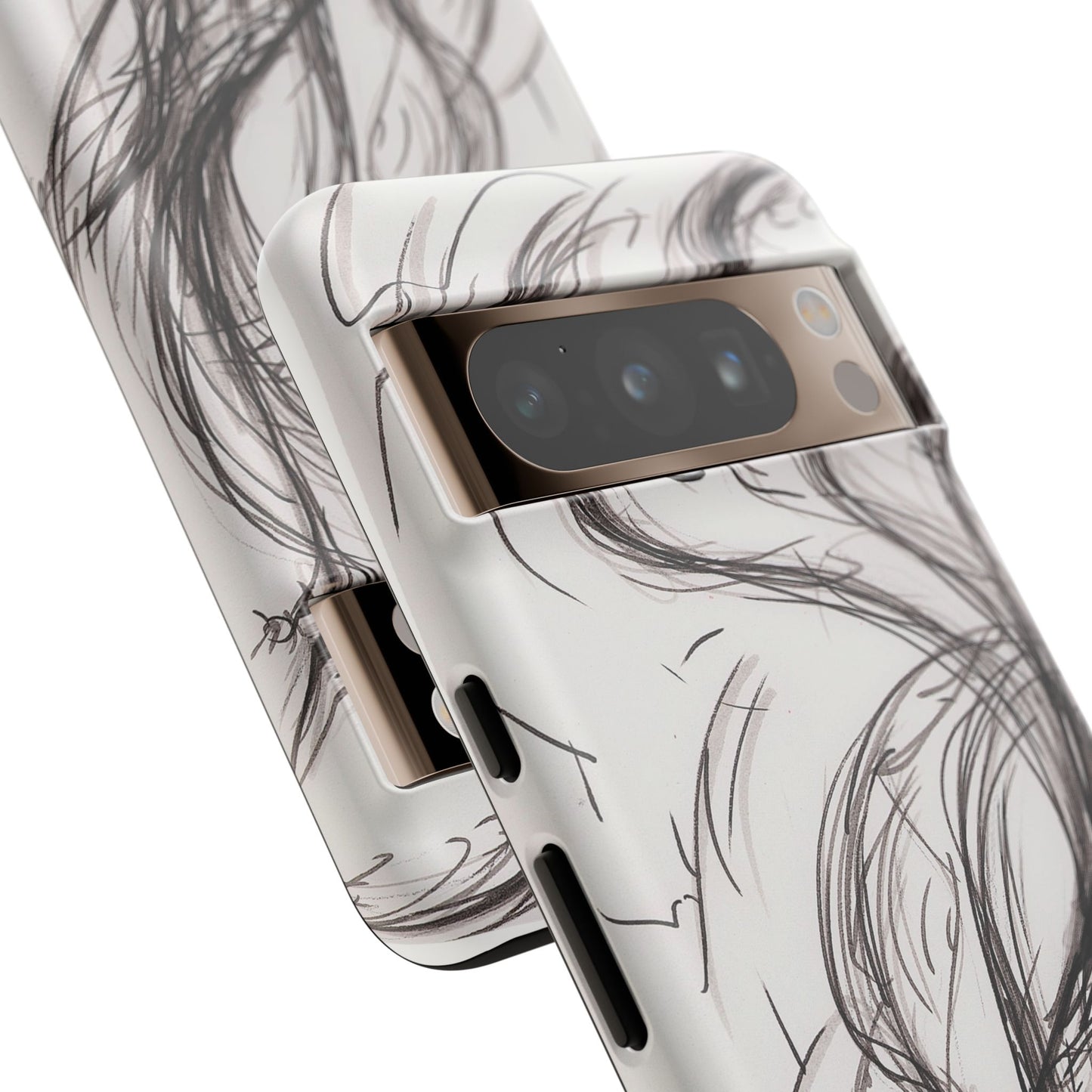 Smokey Ink Koi phone case | abstract koi sketch, smoky ink illustration