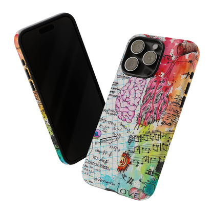 Brain Hemispheres Collage Phone Case | Tough Cases | Abstract Art Phone Case