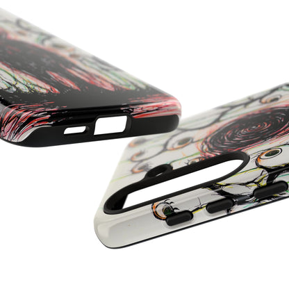Dark Scribble Figure Tough Case | Surreal Eyes Phone Case | Tough Phone Case