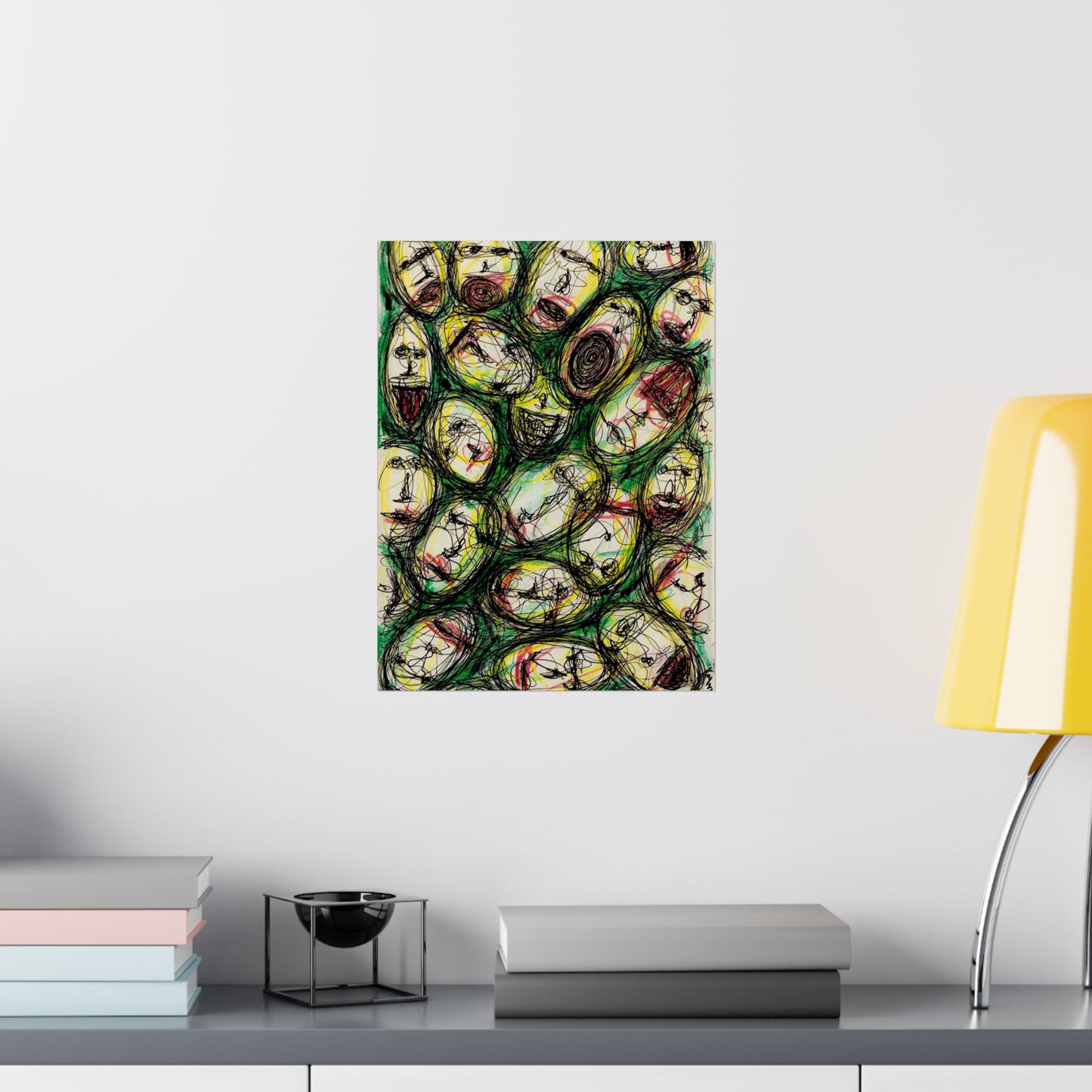Abstract Sanity Faces Matte Vertical Poster | Expressionist Face Art