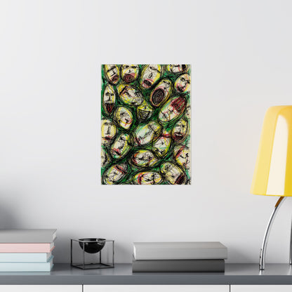 Abstract Sanity Faces Matte Vertical Poster | Expressionist Face Art