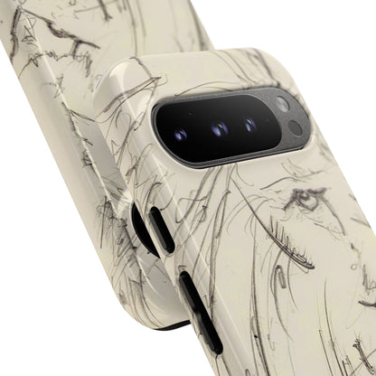 Flowing Lion Sketch phone case | Wildlife Art | Tough Cases