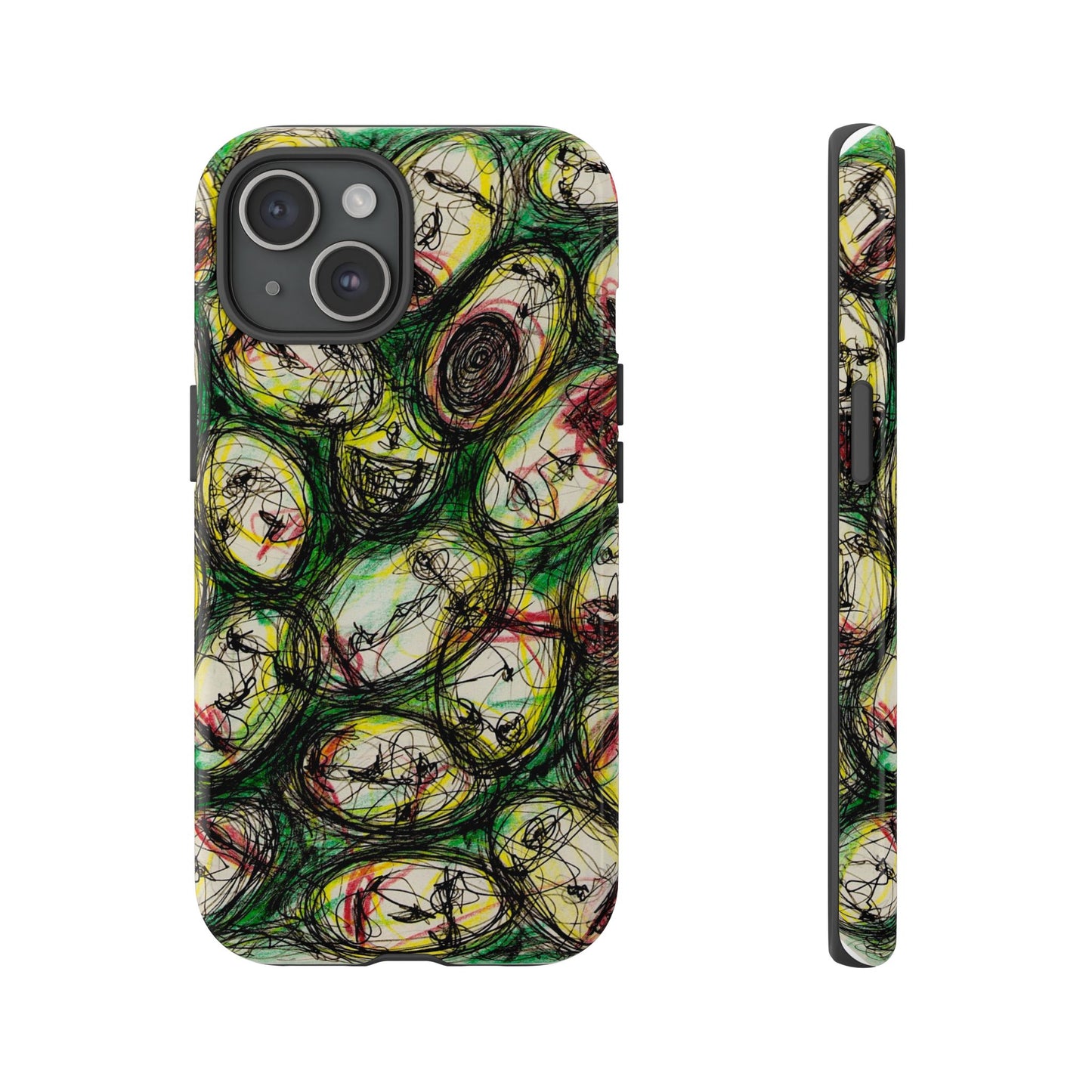 Abstract Sanity Faces Phone Case | Expressionist Face Art | Tough Case