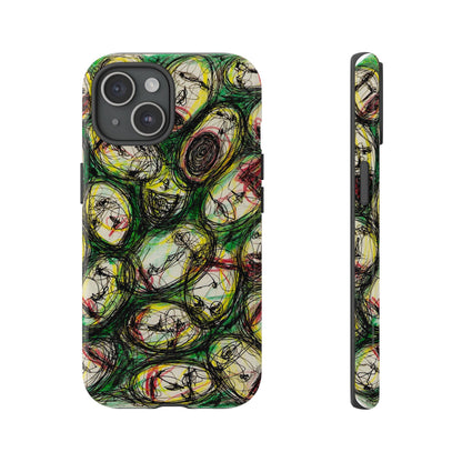 Abstract Sanity Faces Phone Case | Expressionist Face Art | Tough Case