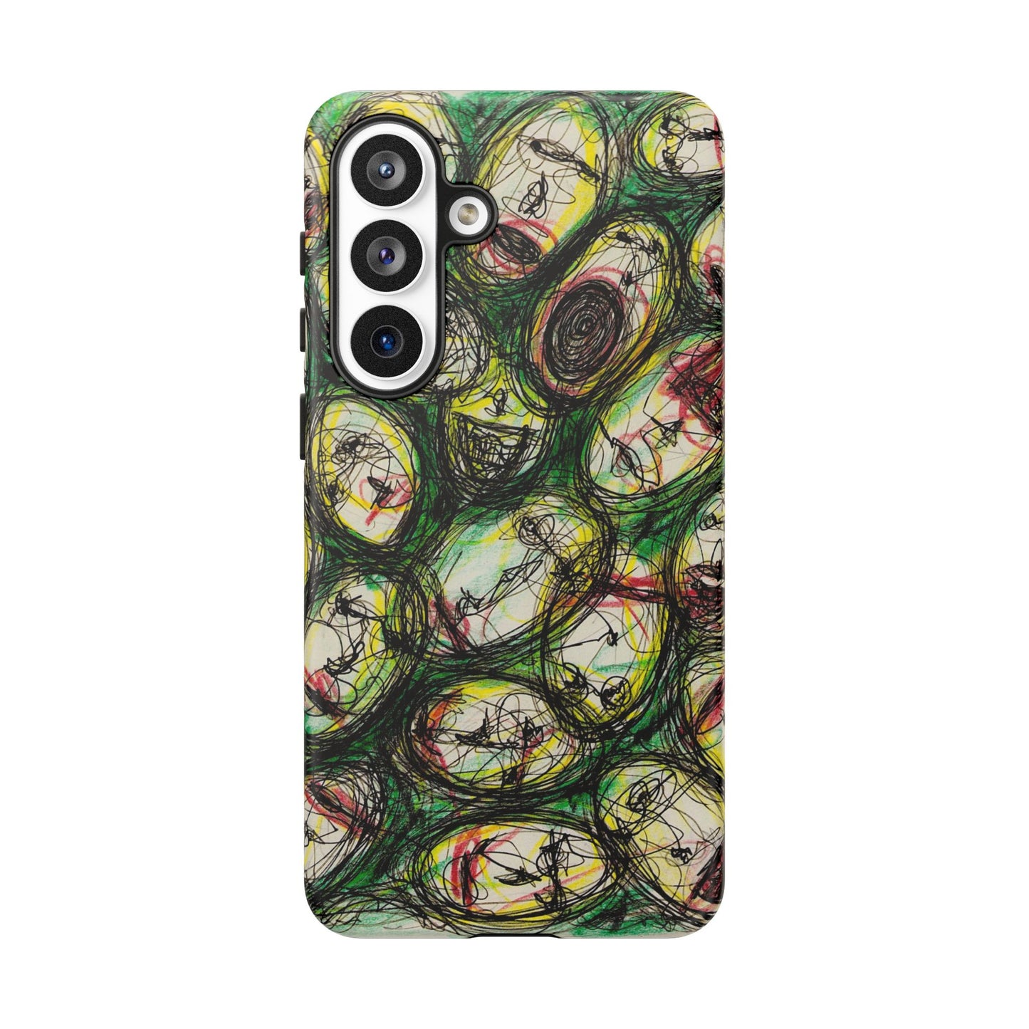 Abstract Sanity Faces Phone Case | Expressionist Face Art | Tough Case