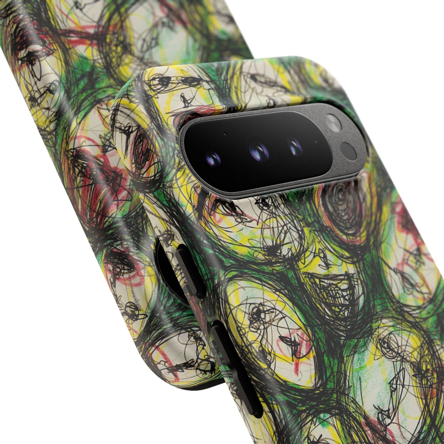 Abstract Sanity Faces Phone Case | Expressionist Face Art | Tough Case