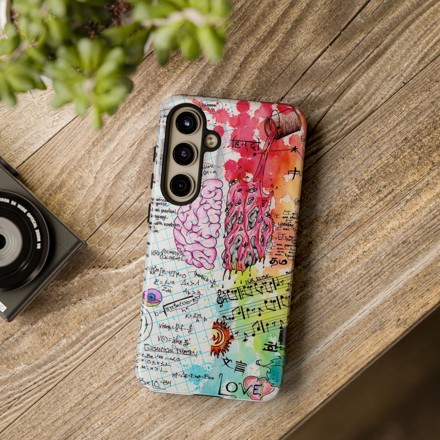 Brain Hemispheres Collage Phone Case | Tough Cases | Abstract Art Phone Case