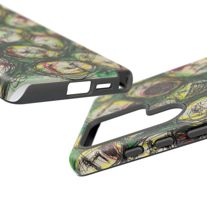 Abstract Sanity Faces Phone Case | Expressionist Face Art | Tough Case