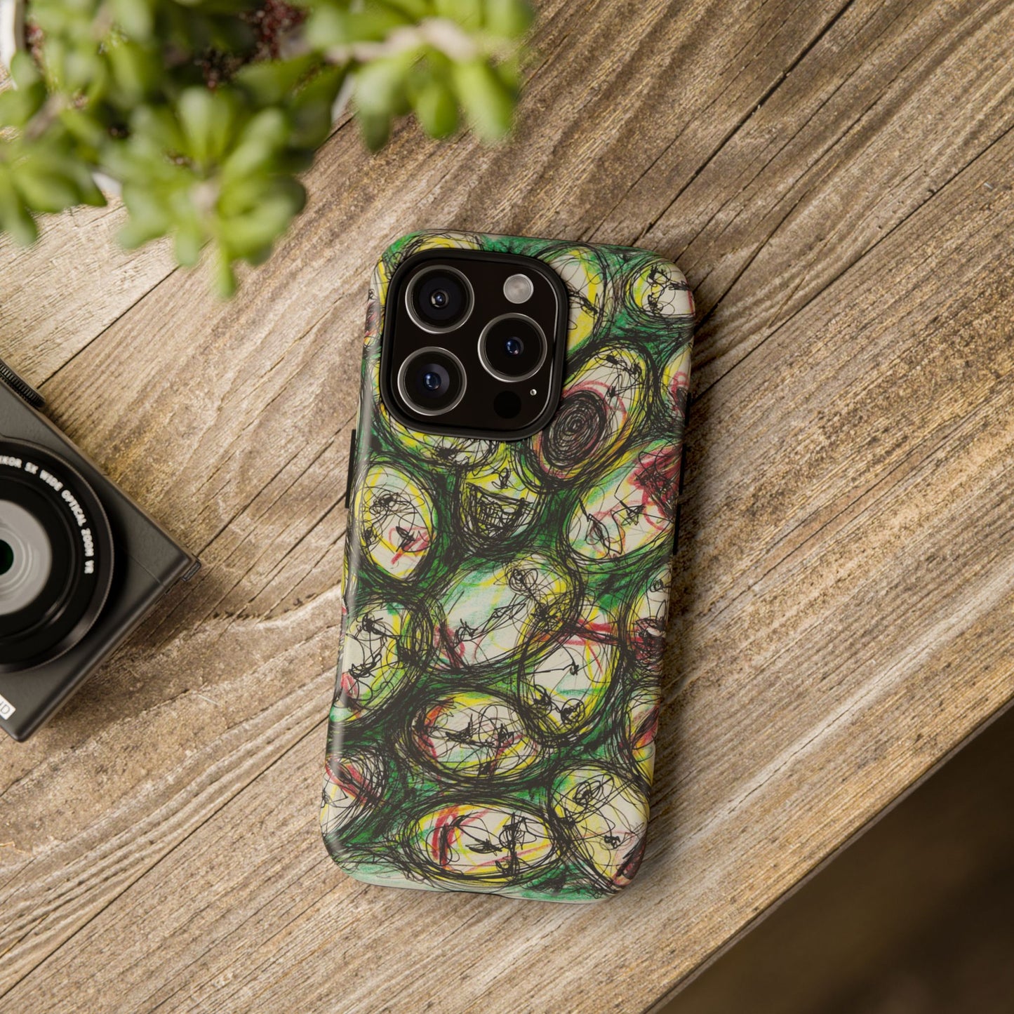Abstract Sanity Faces Phone Case | Expressionist Face Art | Tough Case