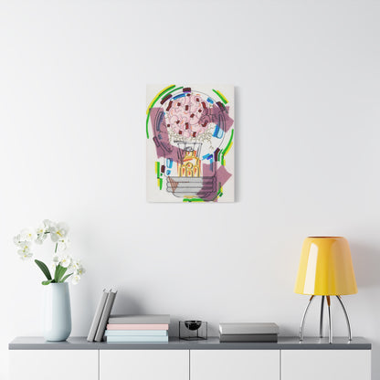 Head Light Illustration Canvas | Stretched Matte Canvas Wall Art