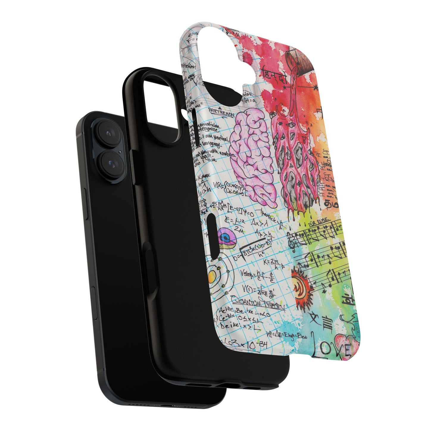 Brain Hemispheres Collage Phone Case | Tough Cases | Abstract Art Phone Case