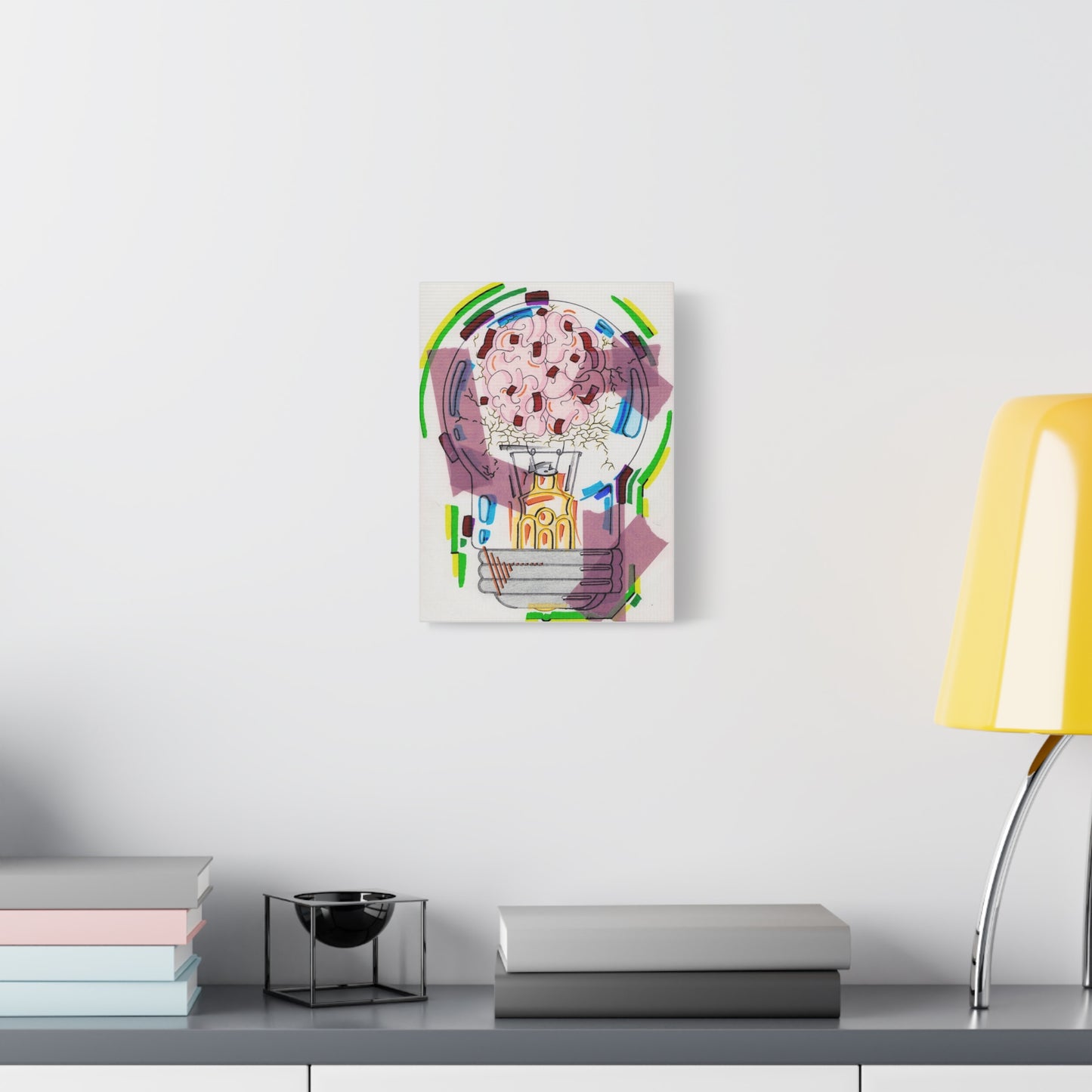 Head Light Illustration Canvas | Stretched Matte Canvas Wall Art