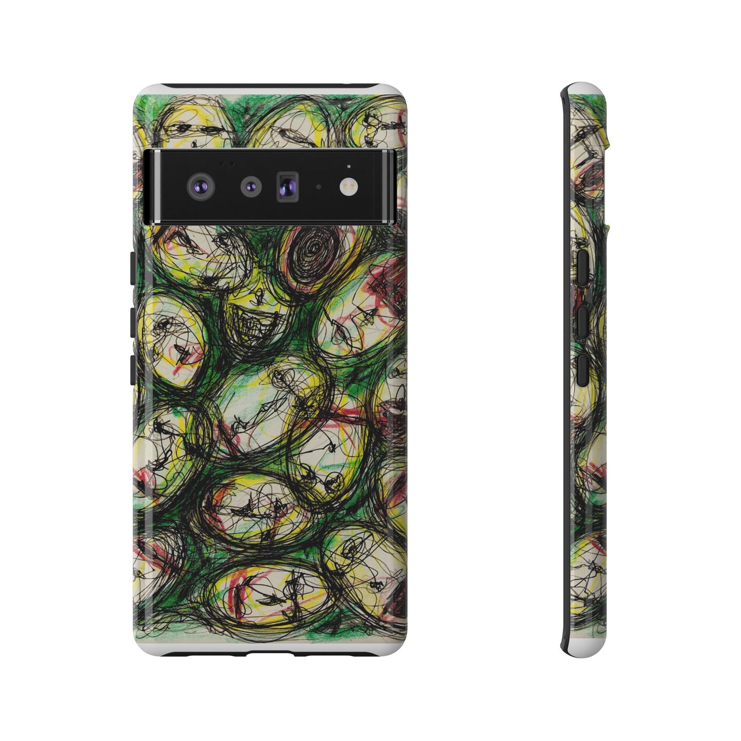 Abstract Sanity Faces Phone Case | Expressionist Face Art | Tough Case