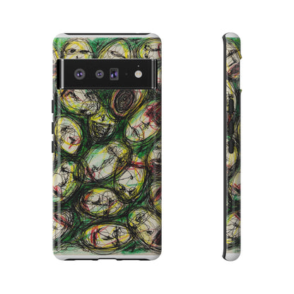 Abstract Sanity Faces Phone Case | Expressionist Face Art | Tough Case