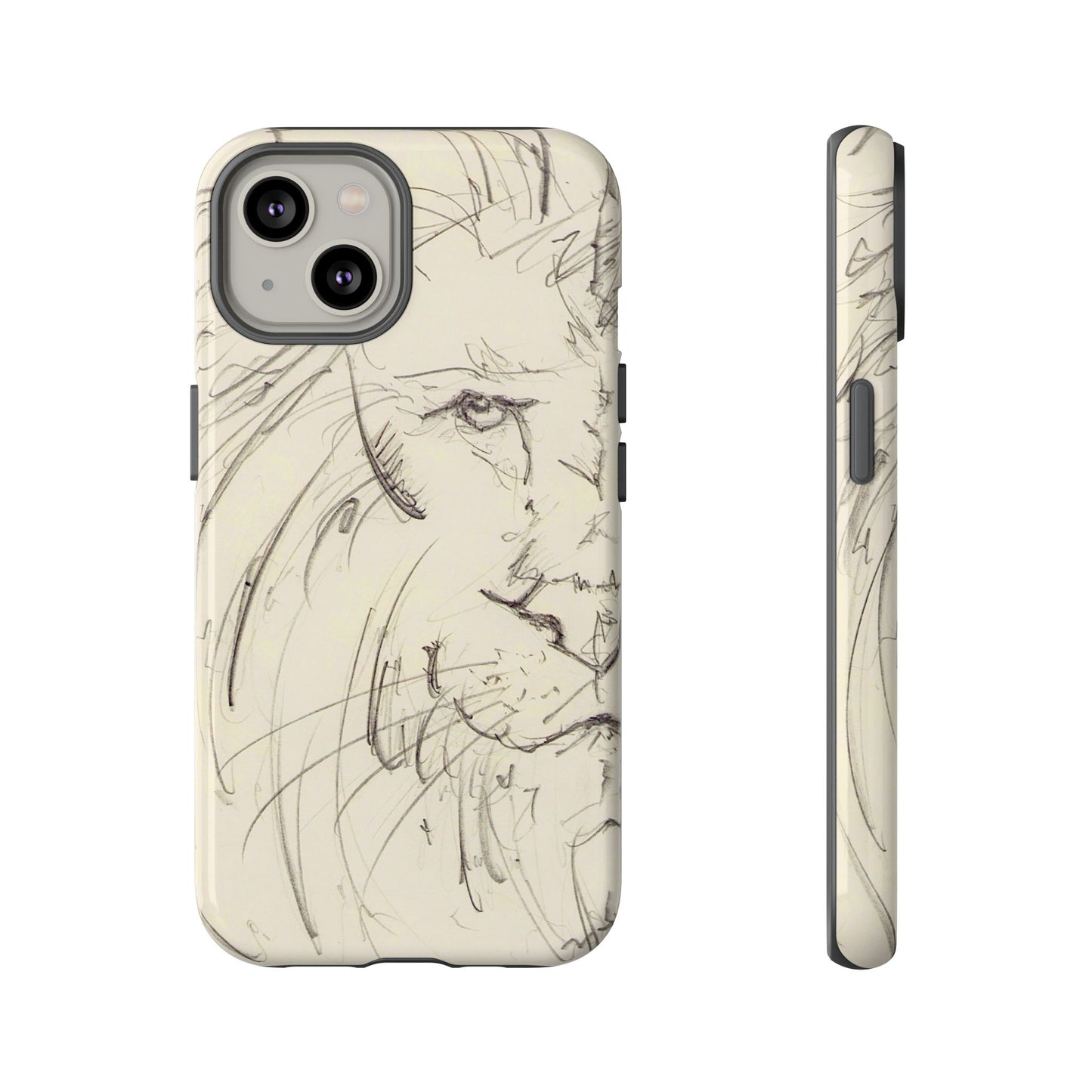 Flowing Lion Sketch phone case | Wildlife Art | Tough Cases
