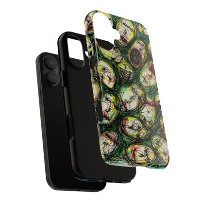 Abstract Sanity Faces Phone Case | Expressionist Face Art | Tough Case