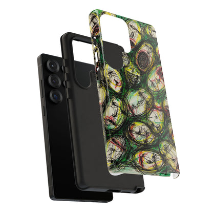 Abstract Sanity Faces Phone Case | Expressionist Face Art | Tough Case
