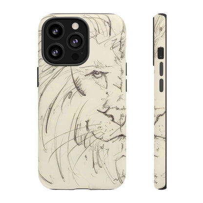 Flowing Lion Sketch phone case | Wildlife Art | Tough Cases