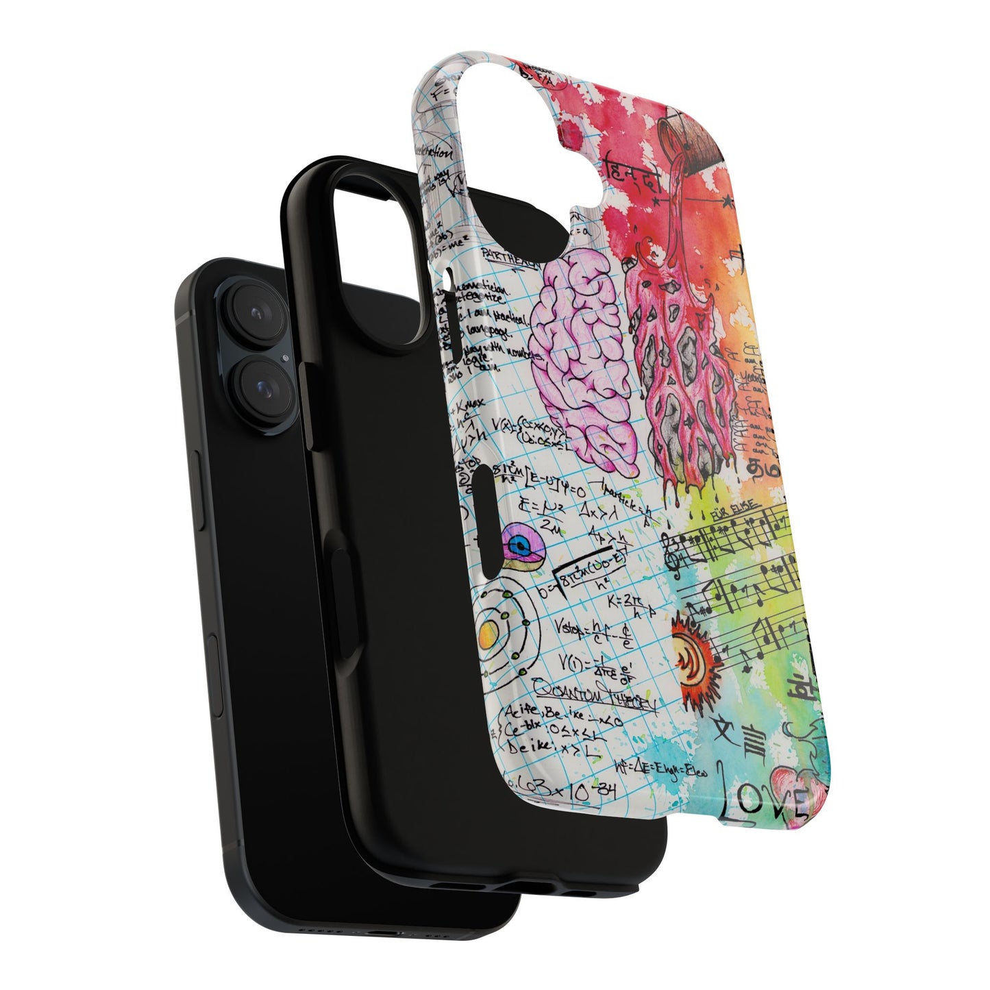 Brain Hemispheres Collage Phone Case | Tough Cases | Abstract Art Phone Case