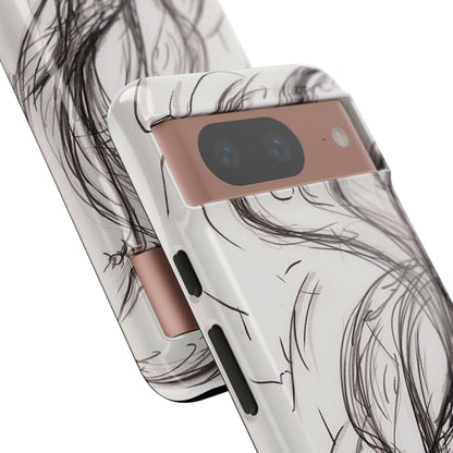Smokey Ink Koi phone case | abstract koi sketch, smoky ink illustration