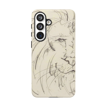 Flowing Lion Sketch phone case | Wildlife Art | Tough Cases
