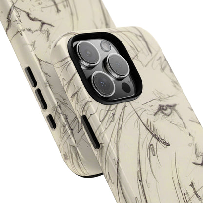 Flowing Lion Sketch phone case | Wildlife Art | Tough Cases