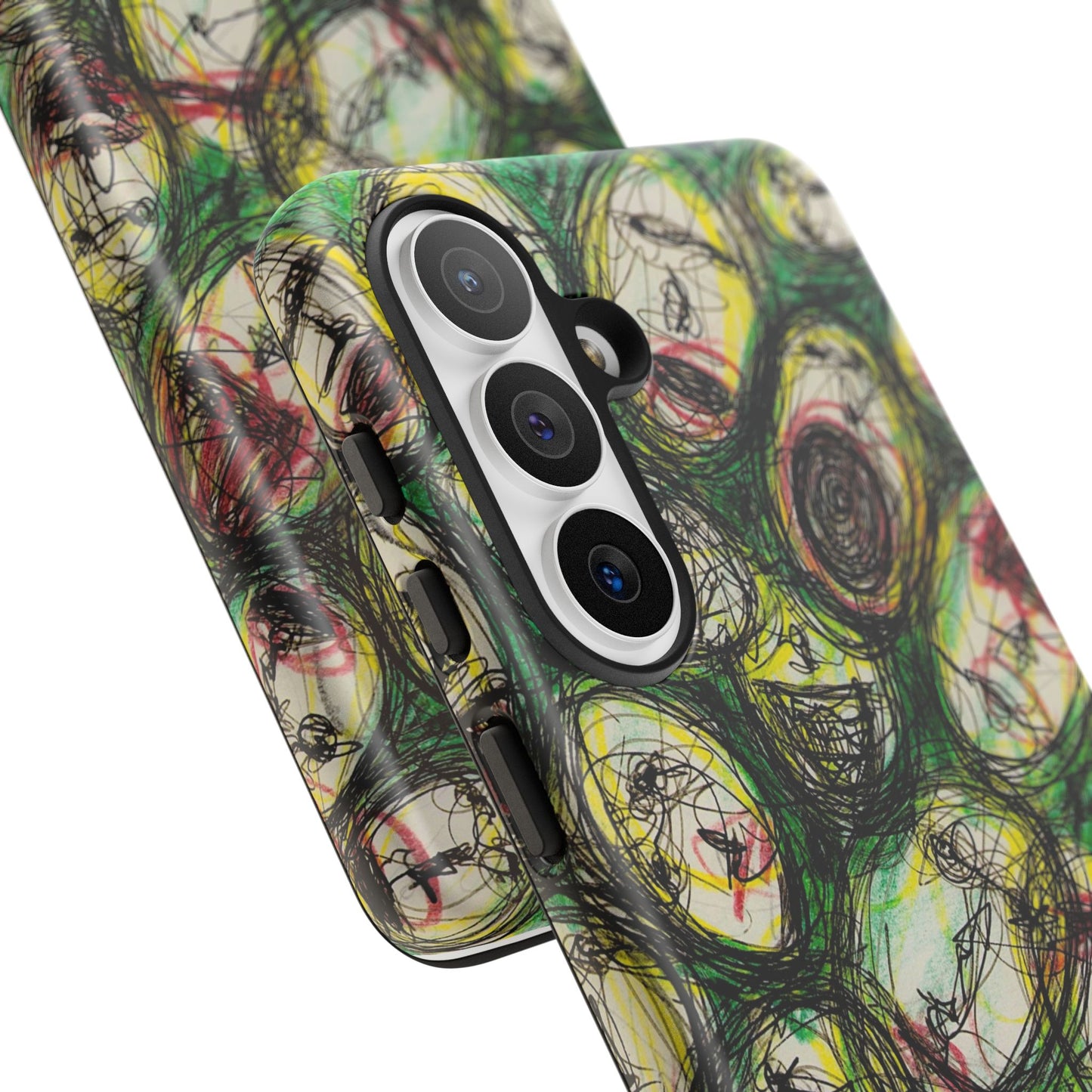 Abstract Sanity Faces Phone Case | Expressionist Face Art | Tough Case