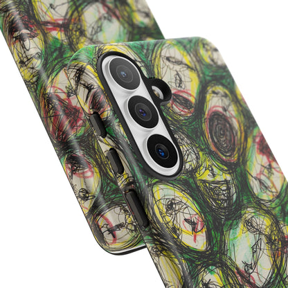 Abstract Sanity Faces Phone Case | Expressionist Face Art | Tough Case