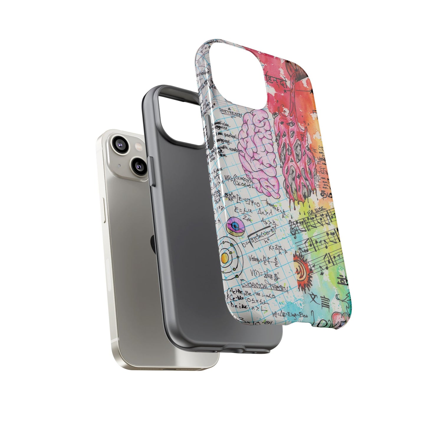 Brain Hemispheres Collage Phone Case | Tough Cases | Abstract Art Phone Case