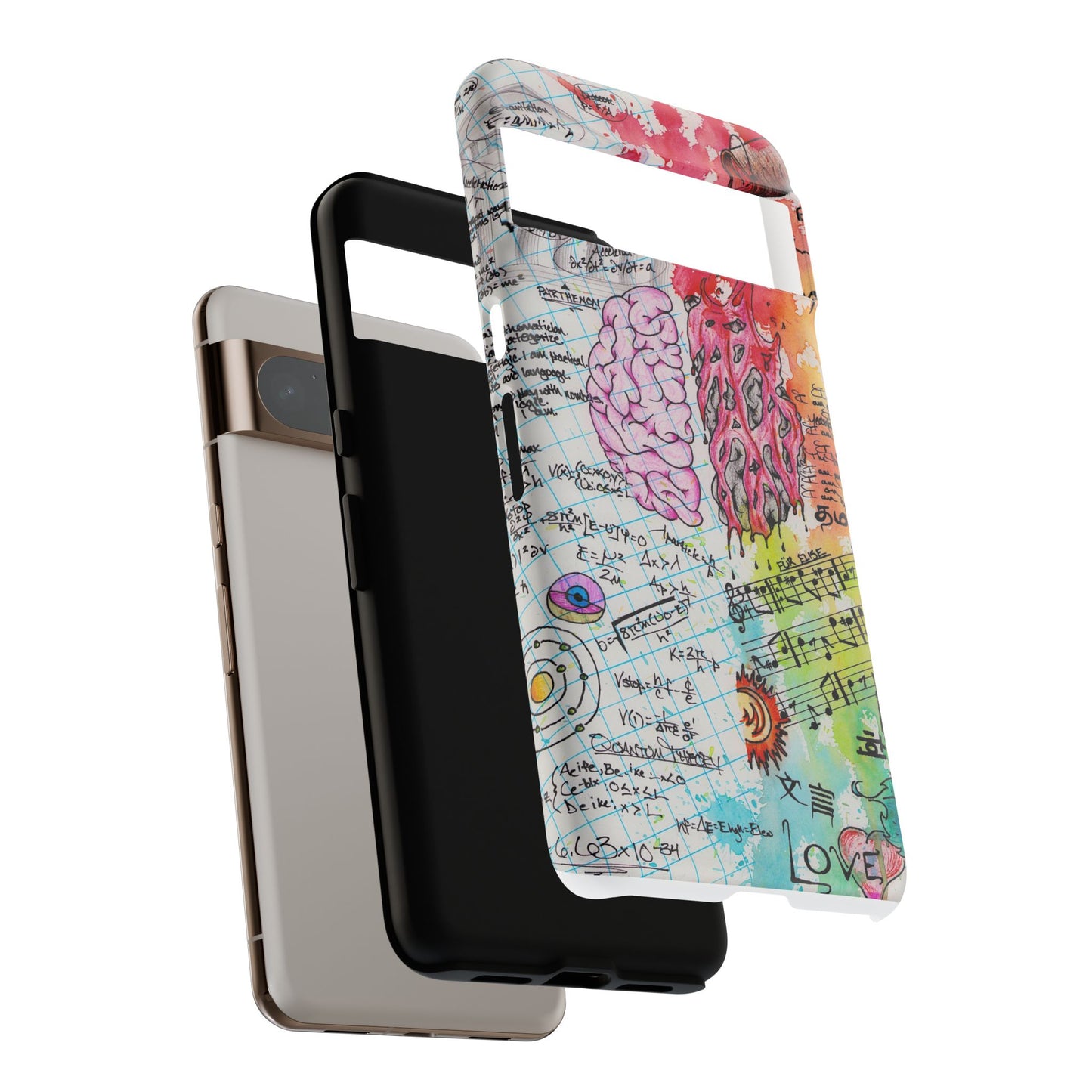 Brain Hemispheres Collage Phone Case | Tough Cases | Abstract Art Phone Case