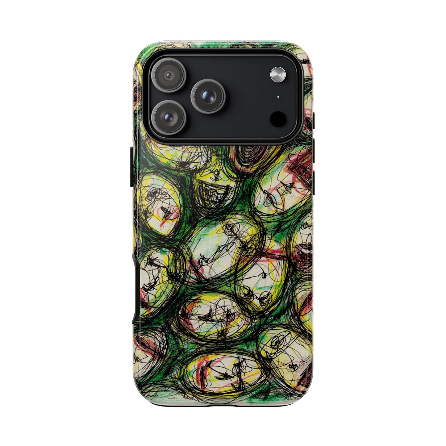 Abstract Sanity Faces Phone Case | Expressionist Face Art | Tough Case