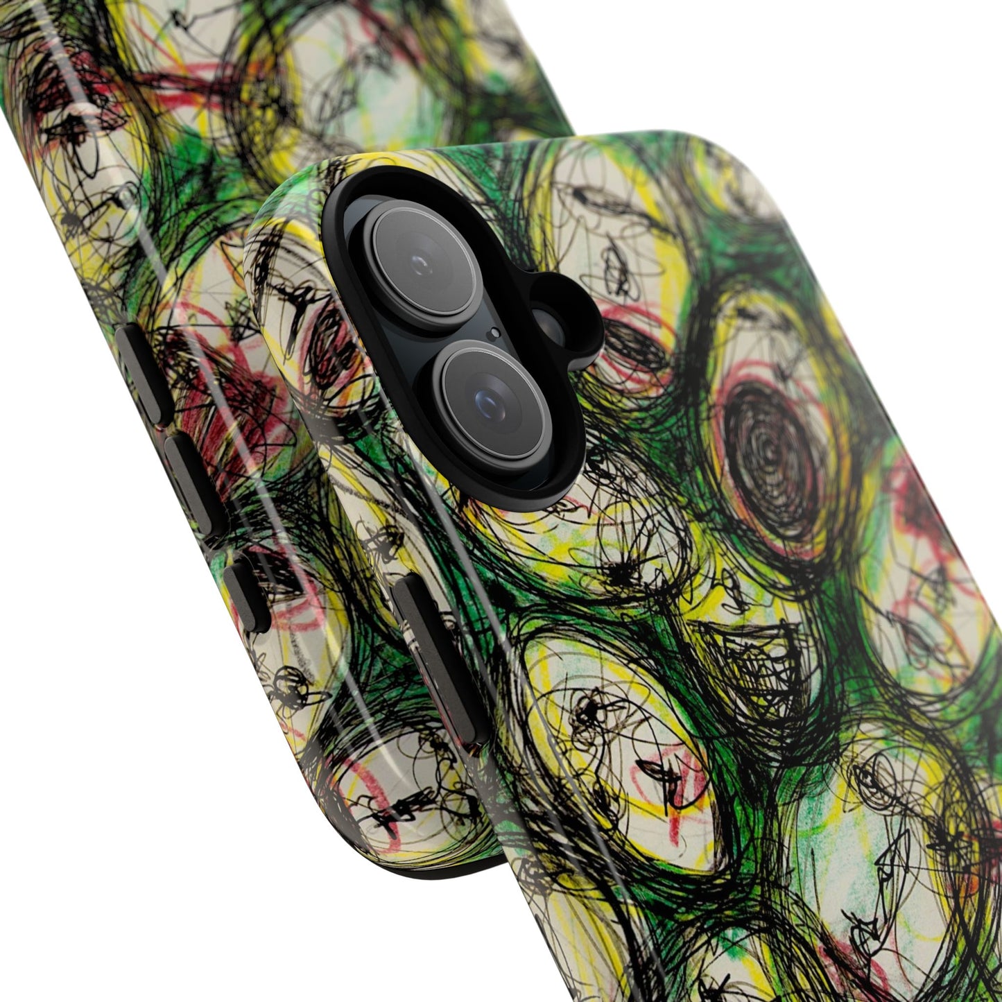 Abstract Sanity Faces Phone Case | Expressionist Face Art | Tough Case