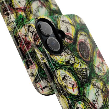 Abstract Sanity Faces Phone Case | Expressionist Face Art | Tough Case