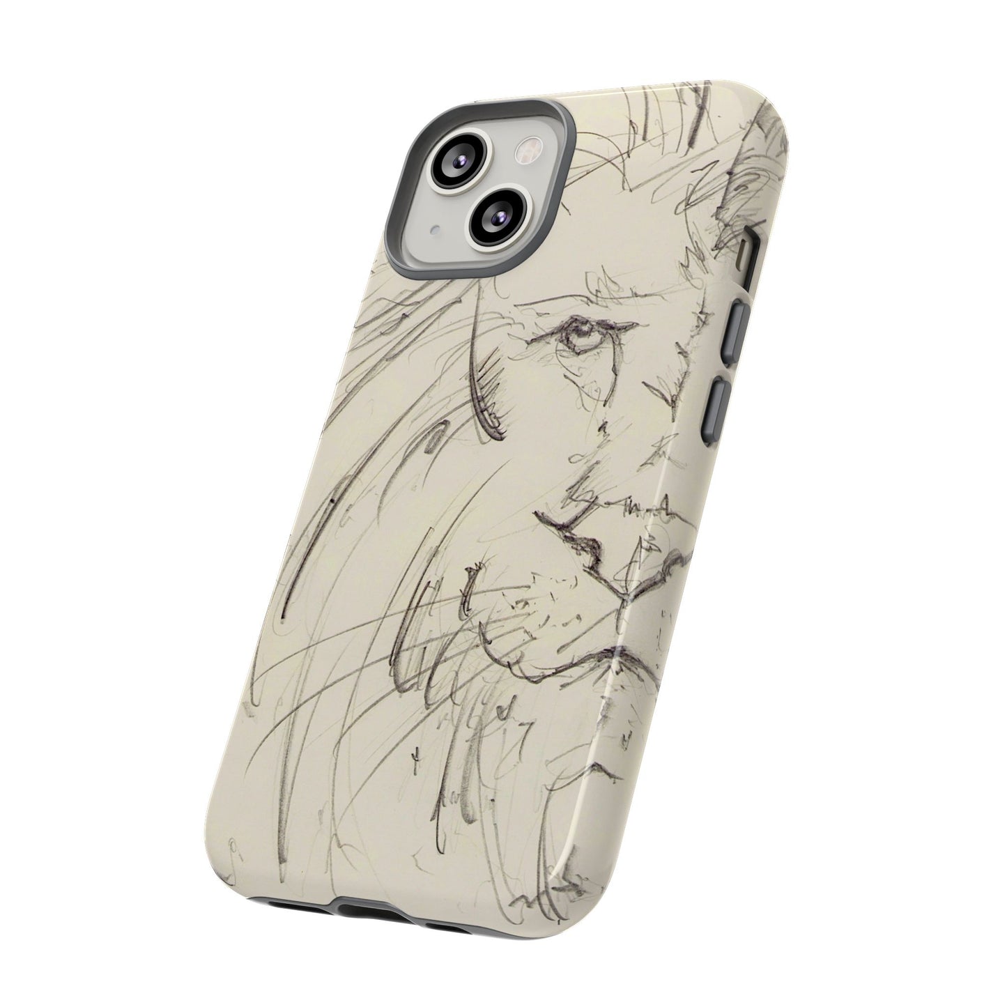 Flowing Lion Sketch phone case | Wildlife Art | Tough Cases