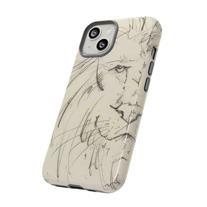 Flowing Lion Sketch phone case | Wildlife Art | Tough Cases