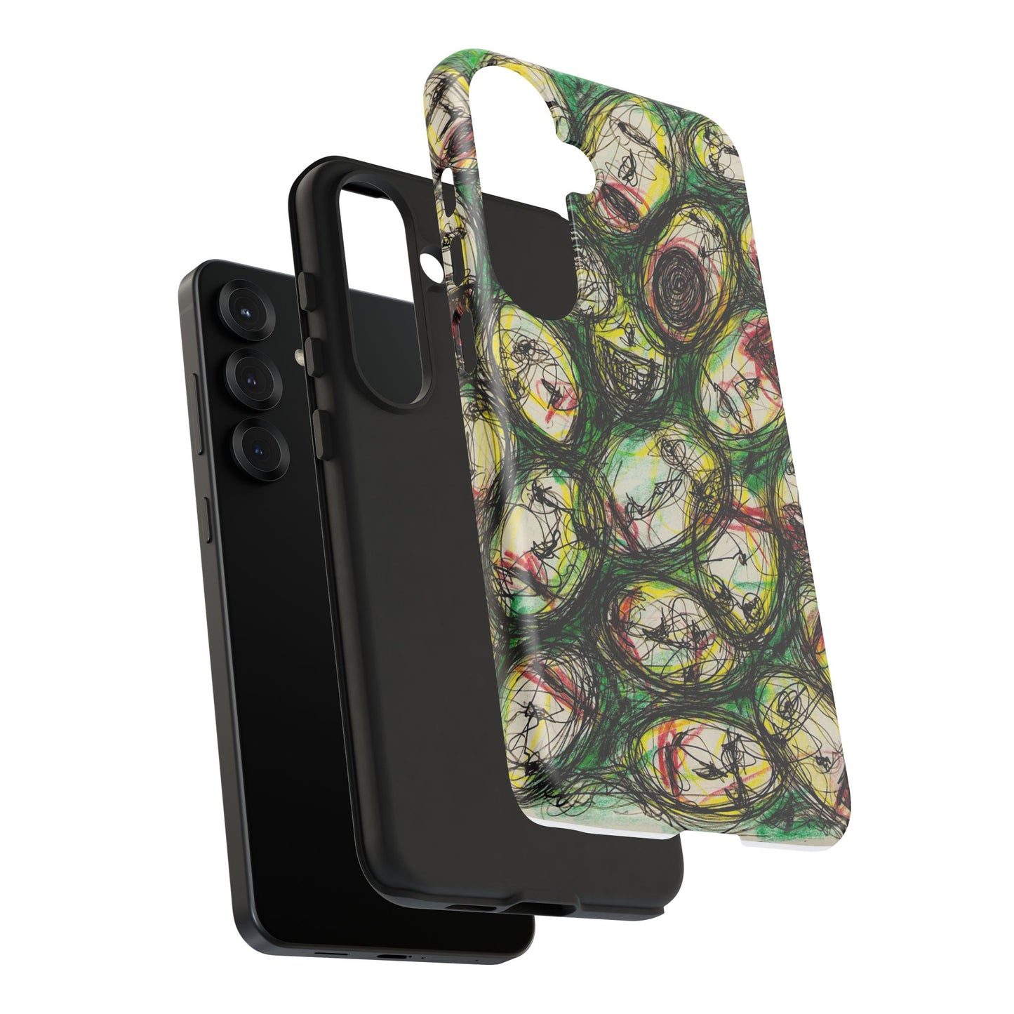 Abstract Sanity Faces Phone Case | Expressionist Face Art | Tough Case
