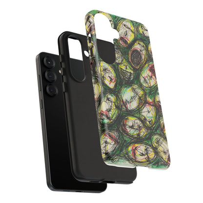 Abstract Sanity Faces Phone Case | Expressionist Face Art | Tough Case