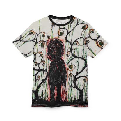 Dark Scribble Figure tee | Surreal Eyes All-Over Print